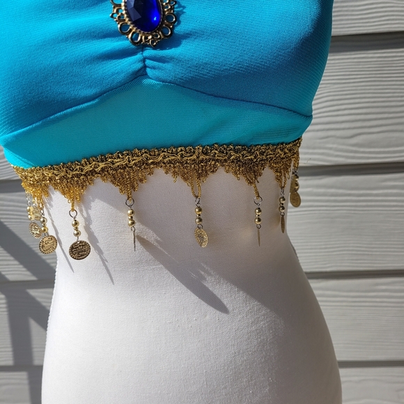 Leg Avenue Desert Beauty Sexy Princess Jasmine Costume Turquoise Size Xs - Picture 4 of 16